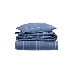 Checked Cotton Poplin senget&oslash;y, misty blue/white, Lexington