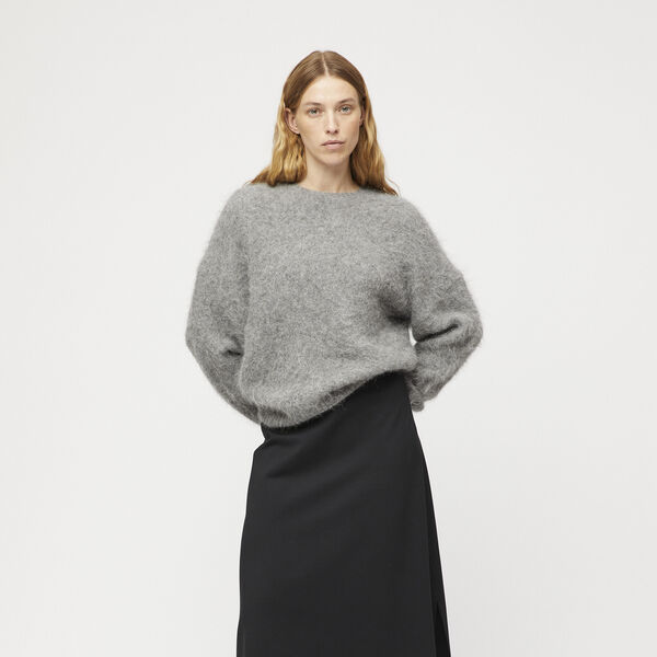Mountain Oversized Furry jumper, grey melange, FWSS