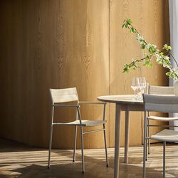 Vev spisestol med armlener, beige/natural rope, Northern