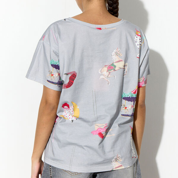 Mirage T-shirt, grey showstopper art print, HUNK&Oslash;N