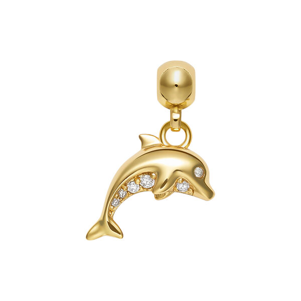 Dolphin Charm, gold, WHO IS SHE