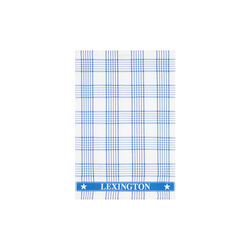 Checked Org Cotton Terry kj&oslash;kkenh&aring;ndkle, white/blue, Lexington
