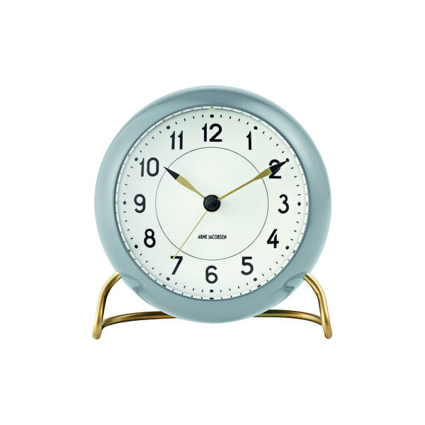 AJ Station bordklokke, gr&aring;, Arne Jacobsen Clocks