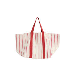 Outdoor Market Picnic Bag, beige with red stripe, HAY