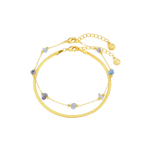 Semi Chip & Snake Bracelet, pale gold, Orelia