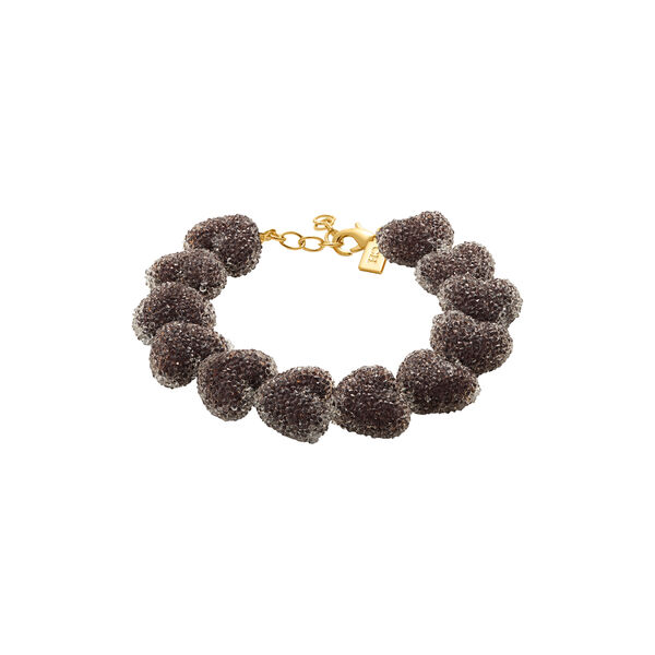 Jelly Heart Bracelet, chocolate, Crystal Haze