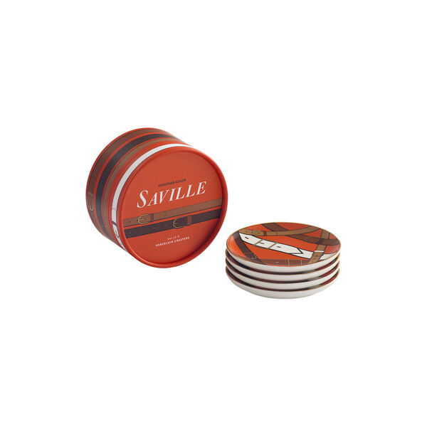 Saville glassunderlag 4 stk., orange/white/gold, Jonathan Adler