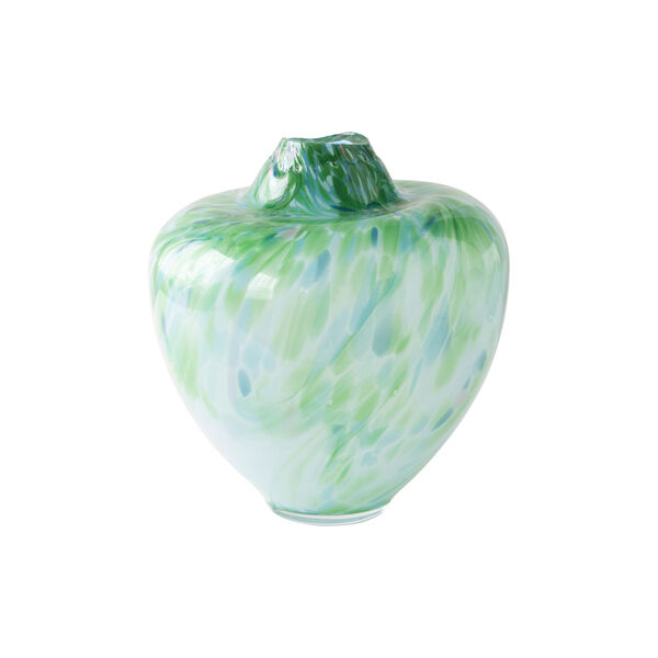 Unik skulptur kunstglass, grønn multi, Magnor