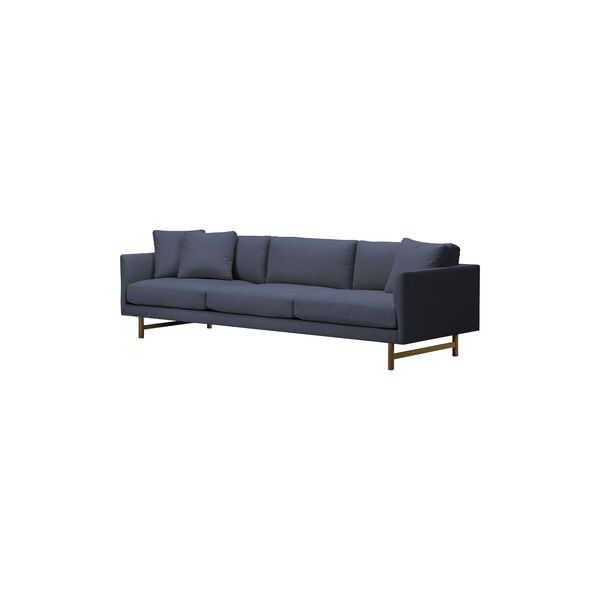 5523 Calmo 80 3-seter sofa, m&oslash;rke bl&aring;/r&oslash;kt eik, Fredericia Furniture