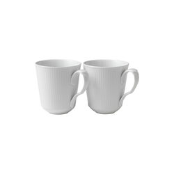 Hvit Riflet krus 38 cl, 2 stk.