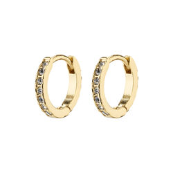 EBNA mini krystall huggie hoops, gullbelagt, Pilgrim