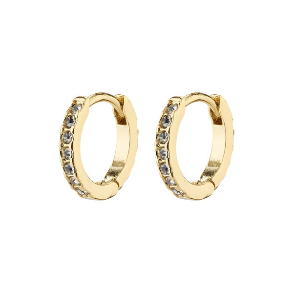 EBNA mini krystall huggie hoops, gullbelagt, Pilgrim