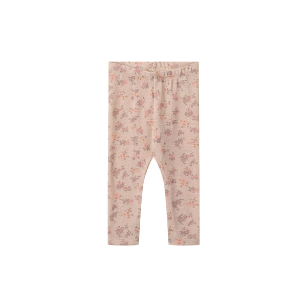 Wool Leggings Agi, 1358 lilac flowers, Wheat