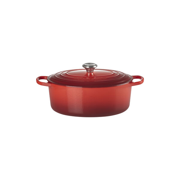Signature st&oslash;pejern oval gryte &Oslash; 31 cm, cerise, Le Creuset