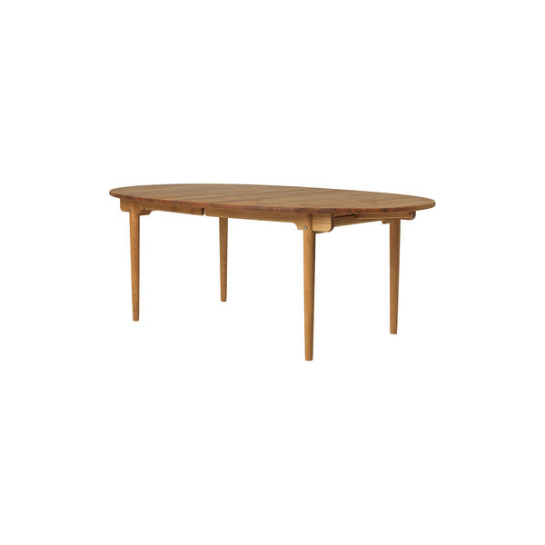 CH338 Dining Table incl. 1 x Extension Leaf, teak, Carl Hansen & S&oslash;n