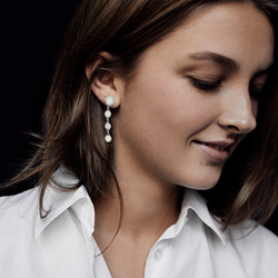 Bloom øredobber 4-blomster, hvit, Th. Marthinsen