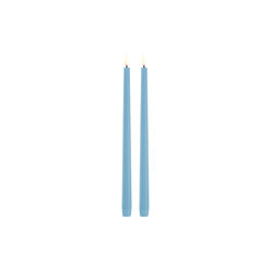 LED Slim Taper Candle lys 32 cm 2 stk, sky blue, Uyuni Lighting