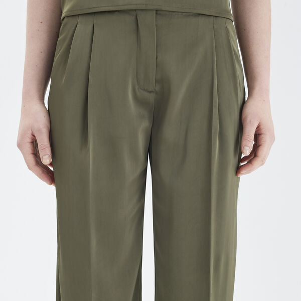 2ND Carter - Heavy Satin bukser, oliven natt, 2NDDAY