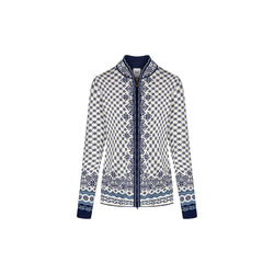 Solfrid Fem Jacket, offwhite electricstorm navy, Dale of Norway