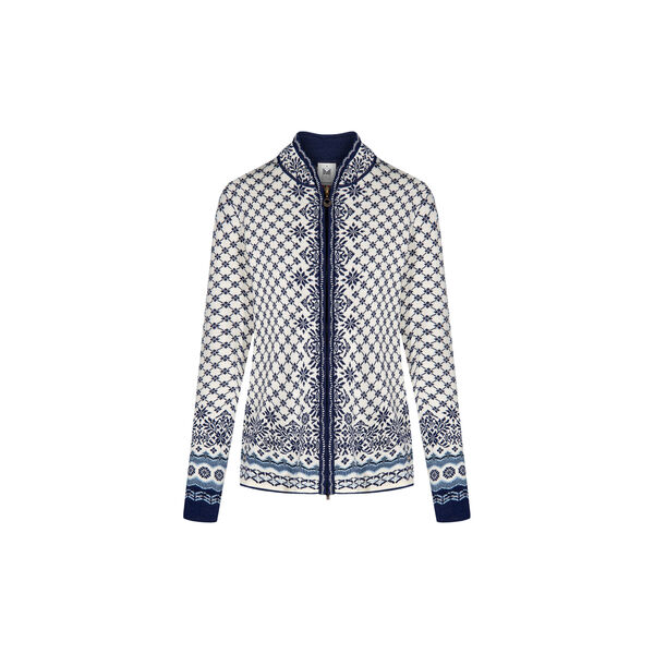 Solfrid Fem Jacket, offwhite electricstorm navy, Dale of Norway