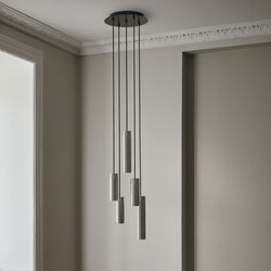 Patrone Cluster Ceiling Lamp Large, nickel-plated brass, Thorup Copenhagen