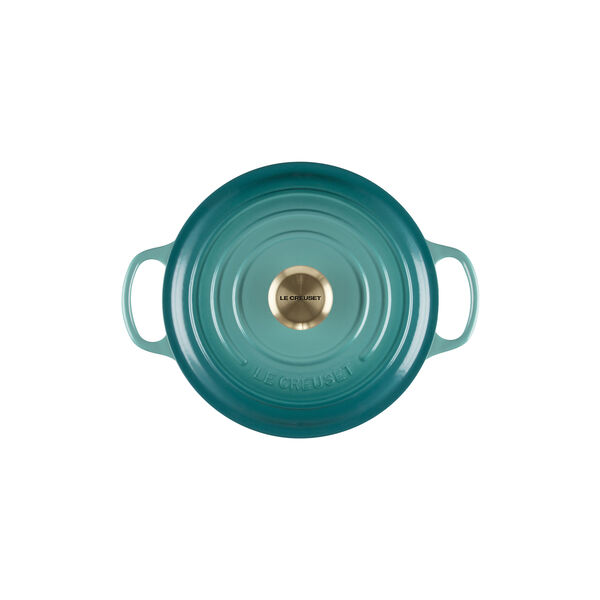 Signature st&oslash;pejern rund gryte &Oslash; 24 cm, bleu riviera, Le Creuset