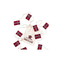 Flaggranke 10 flagg, rød, hvit, blå, Langkilde & Søn