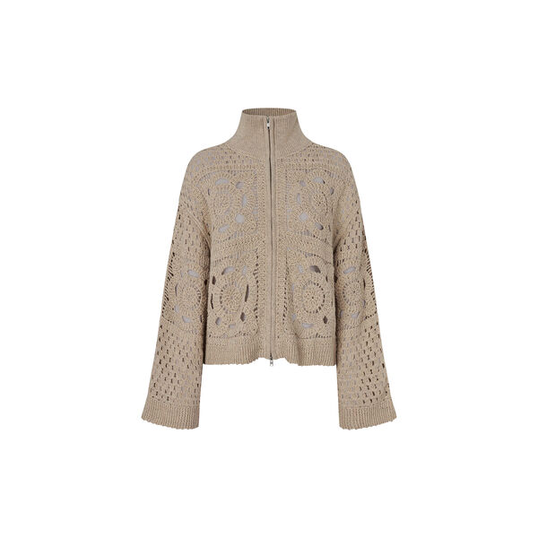 Crosette Knit Cardigan, camel, Second Female