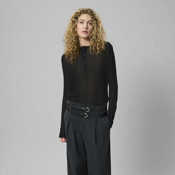 MWHaddis Knit Blouse, black, My Essential Wardrobe