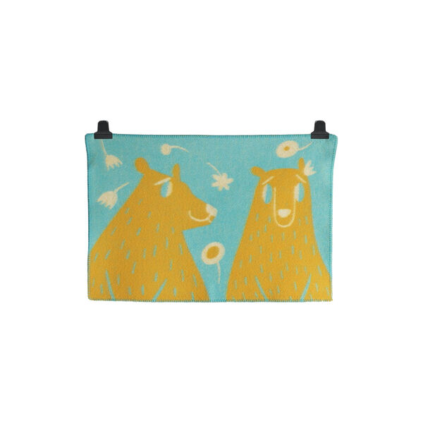 Bamse Babypledd, Turquoise/Orange, Røros Tweed