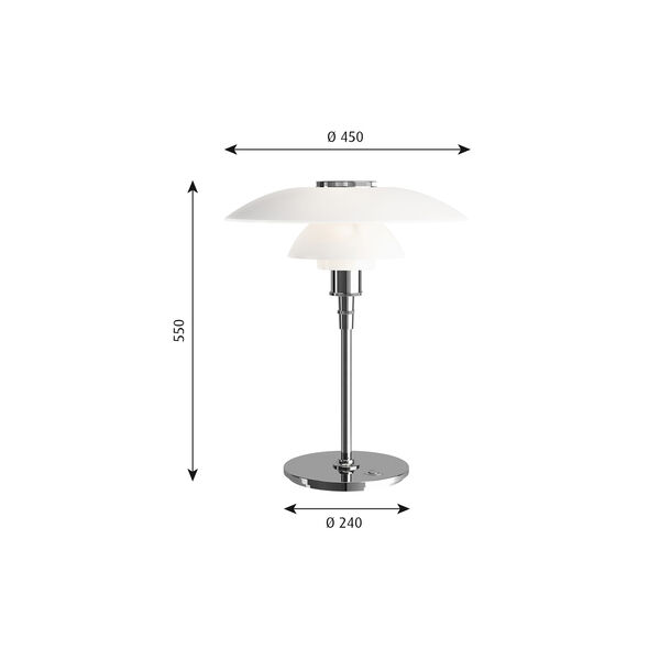 PH 4½-3½ glass bordlampe, Louis Poulsen