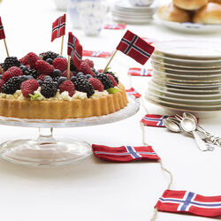 Kakeflagg norske flagg, rød, hvit, blå, Langkilde & Søn