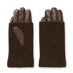 Day Leather Knit Gloves, coffee bean, DAY ET