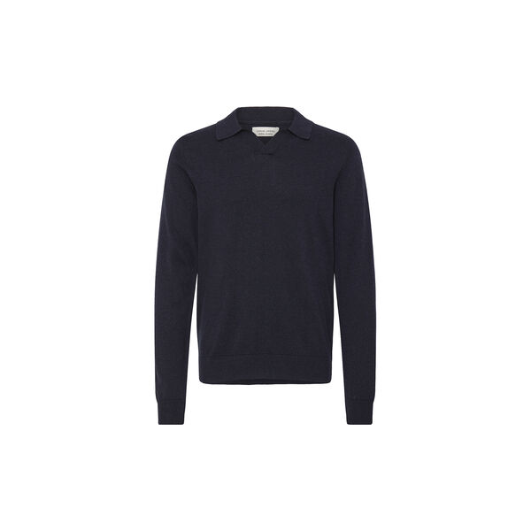 CFBELLS LS Polo Knit, dark navy, Casual Friday