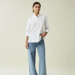 Sanna Organic Cotton Light Oxford skjorte, hvit, Lexington