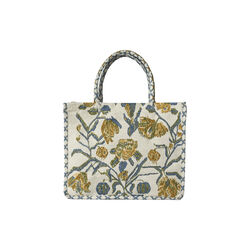 Anniken spring flower tote large, yellow/blue, Kitty Sablu