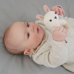 Oline kanin rangle, white/beige/rose, Franck & Fischer