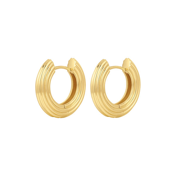 The Mini Ridged Amalfi Hinge Hoops, gull, Luv Aj