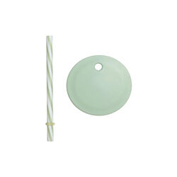 Lokk med sugerør for Eco kids kopper & glass, green, Design Letters