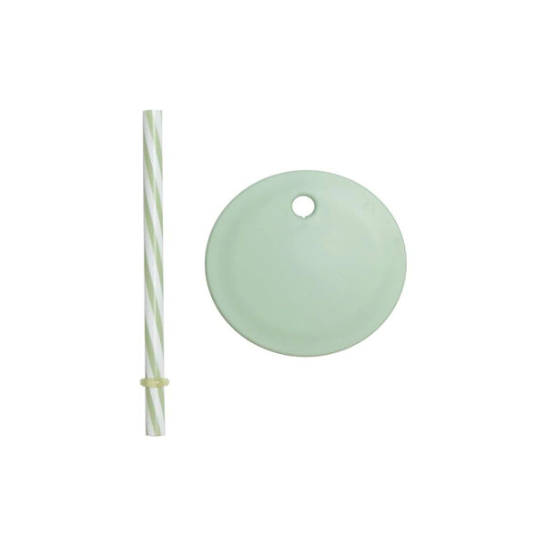 Lokk med sugerør for Eco kids kopper & glass, green, Design Letters