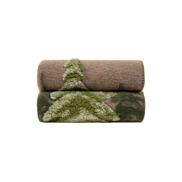 Bosco Verde Easy Boiled Wool pledd, green/brown, Frati Home