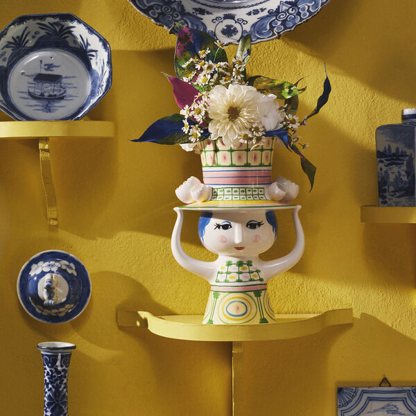 Lady with Hat vase, grønn, Bjørn Wiinblad