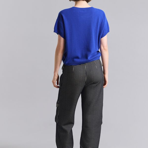 Cloud cashmere short sleeve blouse, fresh blue, BITTE KAI RAND