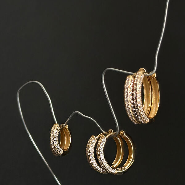 Classic Pave Hoops, Philippa Studios