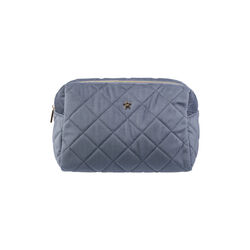 Velvet Square Quilted Make-Up Pouch Large, grisalle blue, DARK department