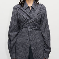 Twisty skjorte, grey micro check, HOPE