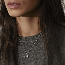 Dachshunden i s&oslash;lv med kjede, Kay Bojesen Jewelry