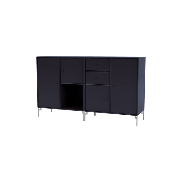 COUPLE bred skjenk med ben i krom, 147 shadow, Montana Furniture