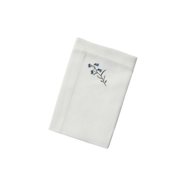 FLORA serviett med klokkeblomst 50x50 cm, hvit FLORA serviett med klokkeblomst 50x50 cm, hvit, Langkilde & Søn