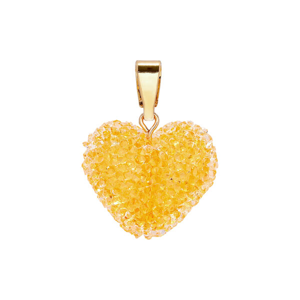 Jelly Heart Pendant Classic Connector, sunshine orange, Crystal Haze